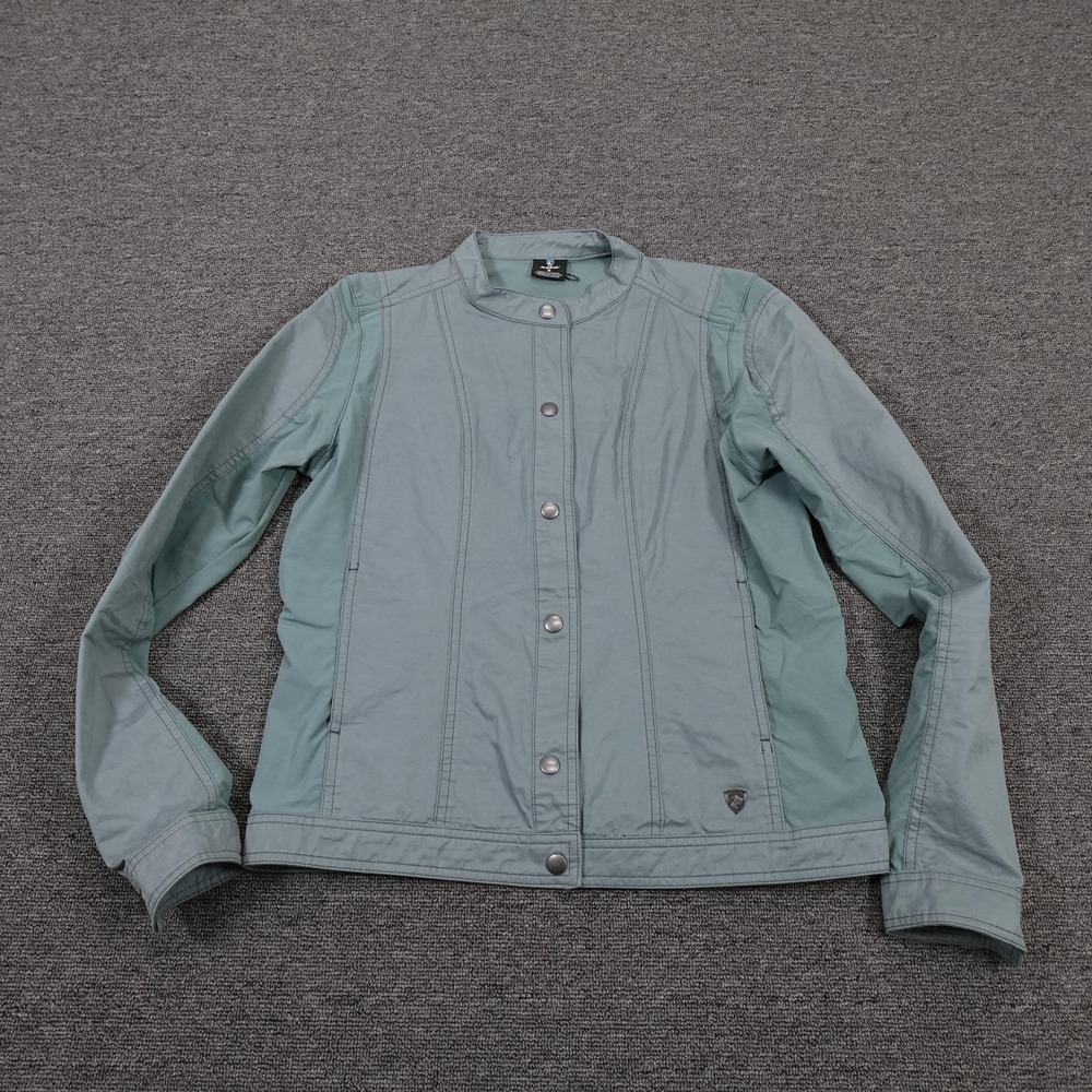 Kuhl Jacket Womens Small Green Snap Front Stretch Twill Lightweight Casual
